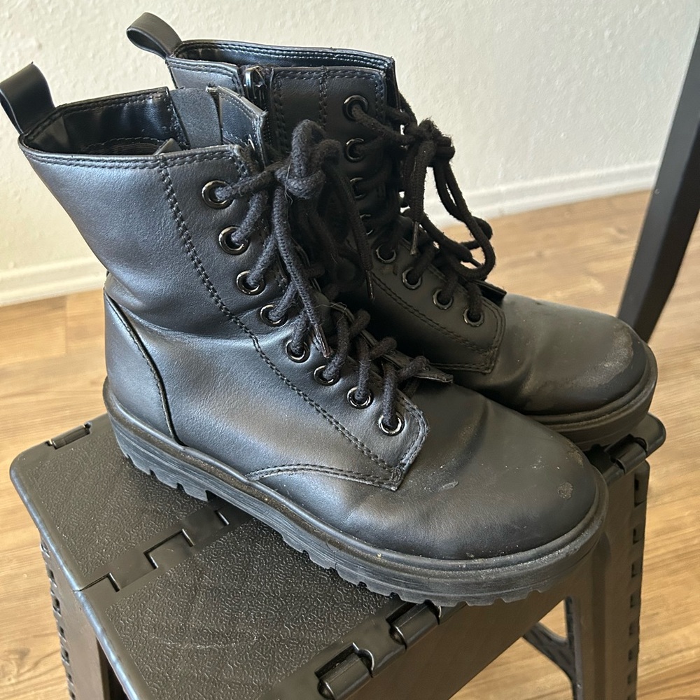 Sleek Black Combat Boots